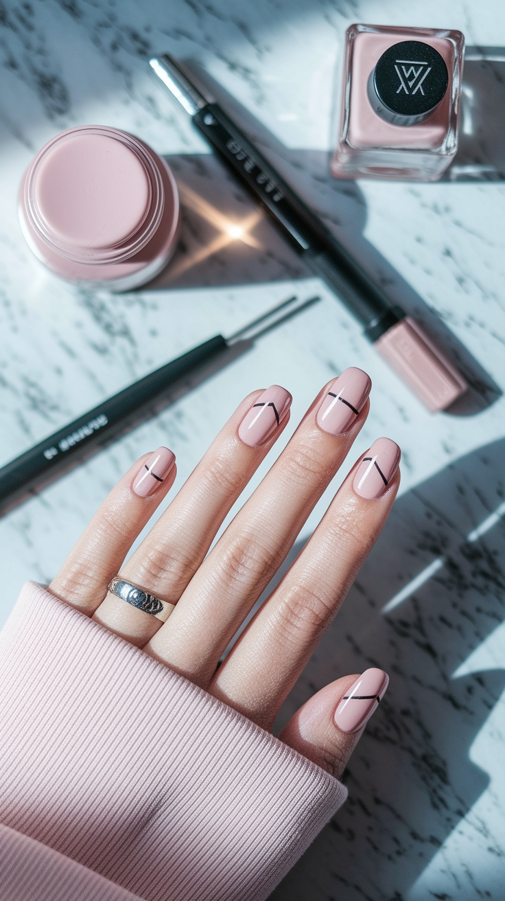 nail art short nails simple outfit idea