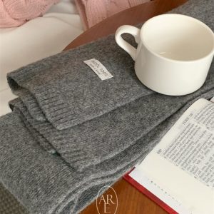 2024 Autumn/Winter Korean Style Wool Knitted Scarf - Cozy Warm Fashion Accessory for Fall and Winter