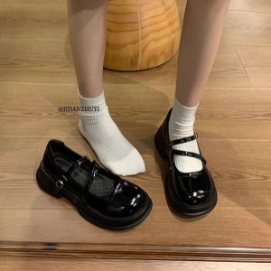 2024 Women’s Mary Jane Shoes - Retro Lolita Thick-Soled Leather Loafers, Versatile JK Uniform Style, Japanese Fashion