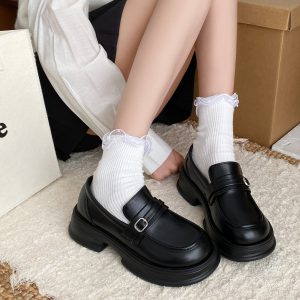 2024 Women's Mary Jane Shoes - Versatile Thick-Soled Round-Toe Flats in Japanese JK Style for Comic Con & British Student Fashion