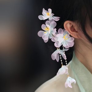 2025 High-End Tang Style Floral Hairpin - Classical National Style Hair Clip for Women, Super Fairy Hanfu Side Headpiece