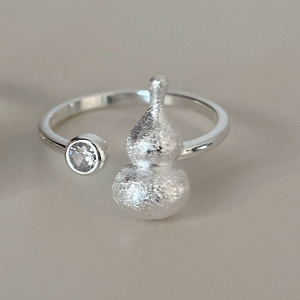 2025 Minimalist S925 Pure Silver Brushed Gourd Ring for Women, Light Luxury High-End Design, Unique Niche Style