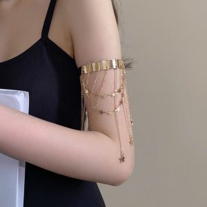Tassel Glossy Open Arm Bracelet - Sweet Cool Hot Girl Style Fashion Accessory, Elegant Niche Design for Trendy Looks