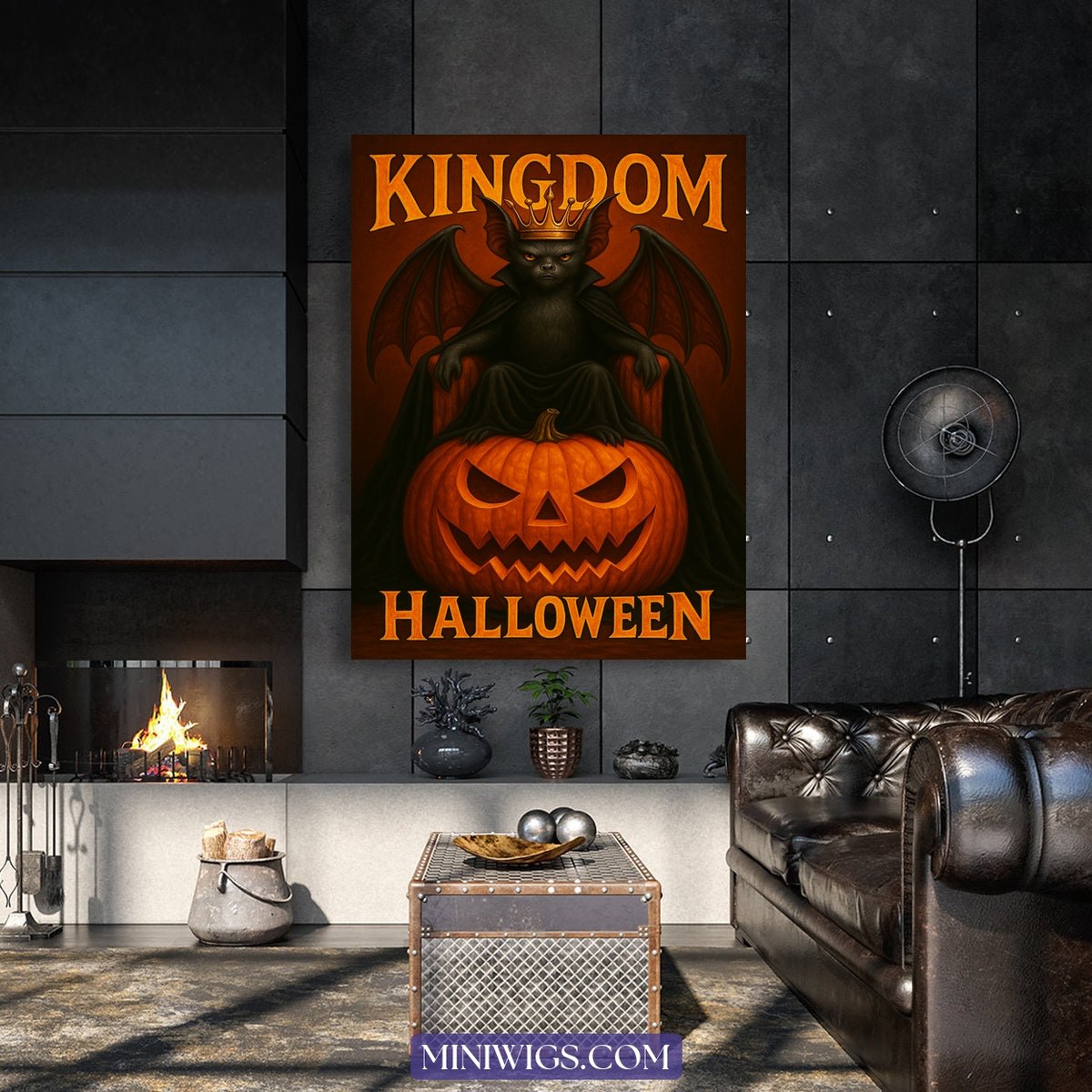 Bat King Halloween Art canvas