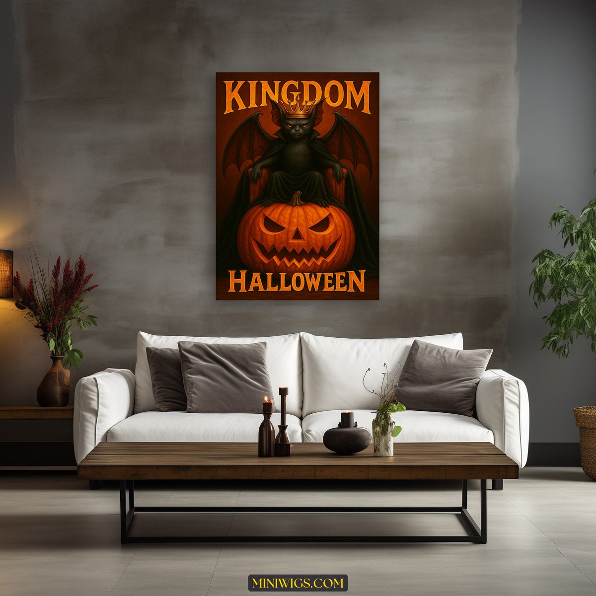 Bat King Halloween Art canvas