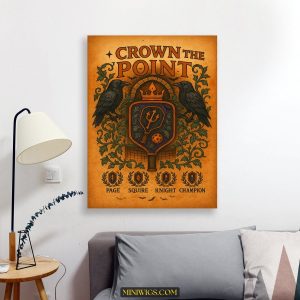 Crown the Point Pickleball Canvas - Medieval Crest Tee with Raven Heraldry