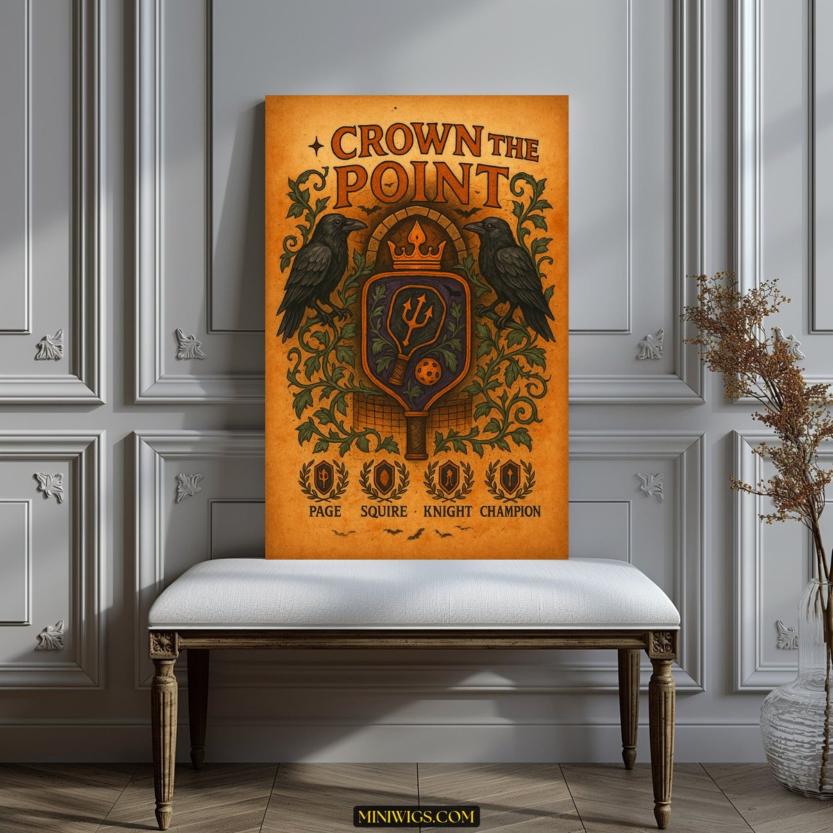 Crown the Point Pickleball Canvas canvas