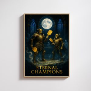 Celestial Pickleball Halloween Canvas Wall Art: A Spooky Duel Awaits!