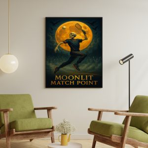 Lunar Strike Wall Art: Enchanting Halloween Decor Canvas for Spooky Nights