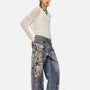 Concert Outfit 3D Digital Printed Chain Straight Jeans