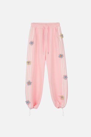 Concert Outfit 3D Flower Stripe Casual Pants