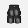 Concert Outfit 3D Multi Pocket Washed Jorts