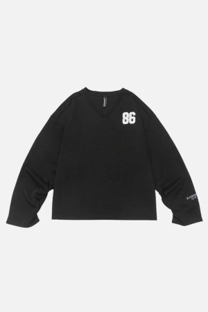Concert Outfit 86 Embroidery V-Neck Sweatshirt