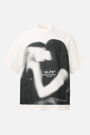 Concert Outfit Abstract “KISS” Graphics T-Shirt