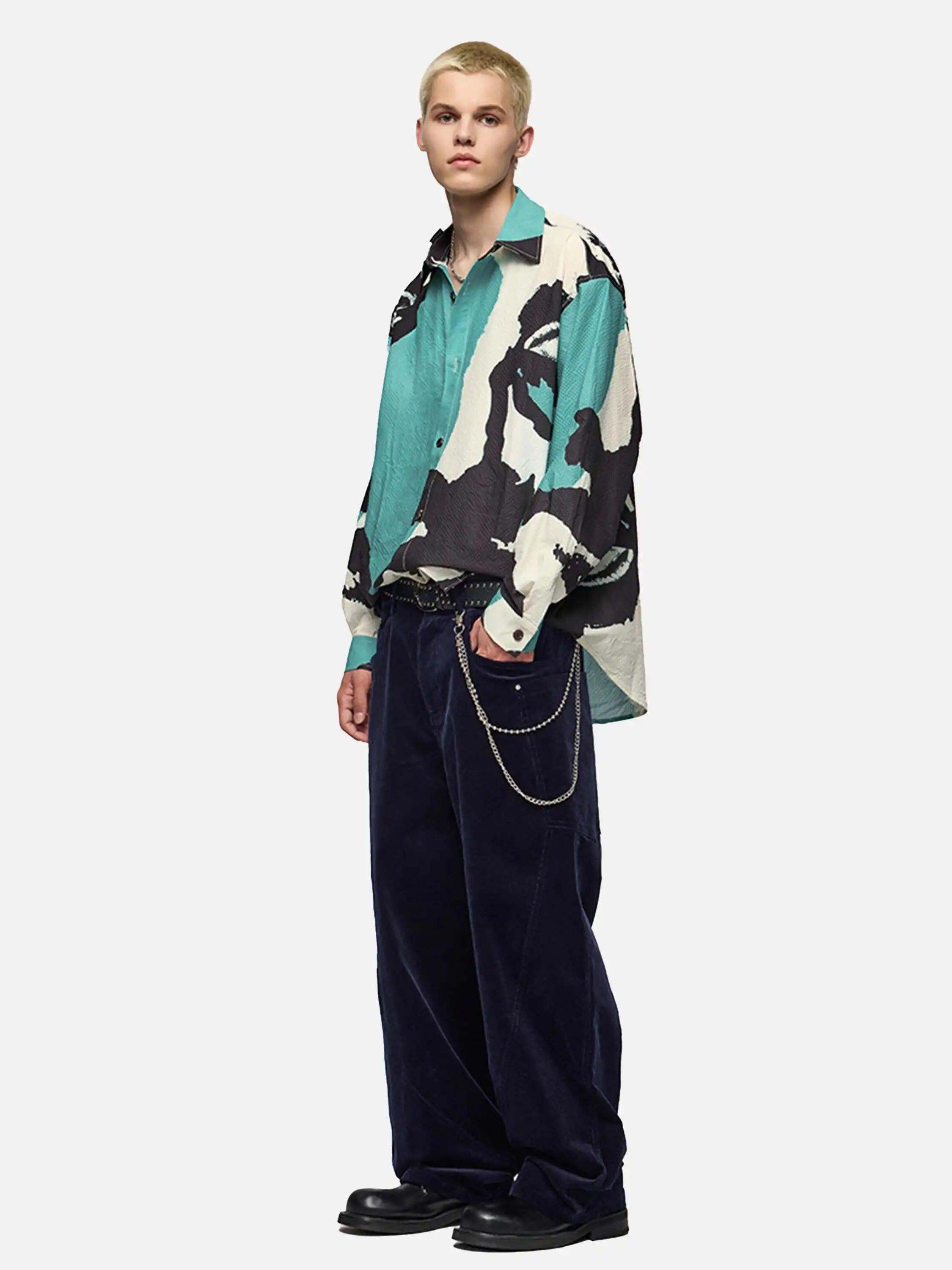 Concert Outfit American Graffiti Abstract Portrait Seersucker Shirt
