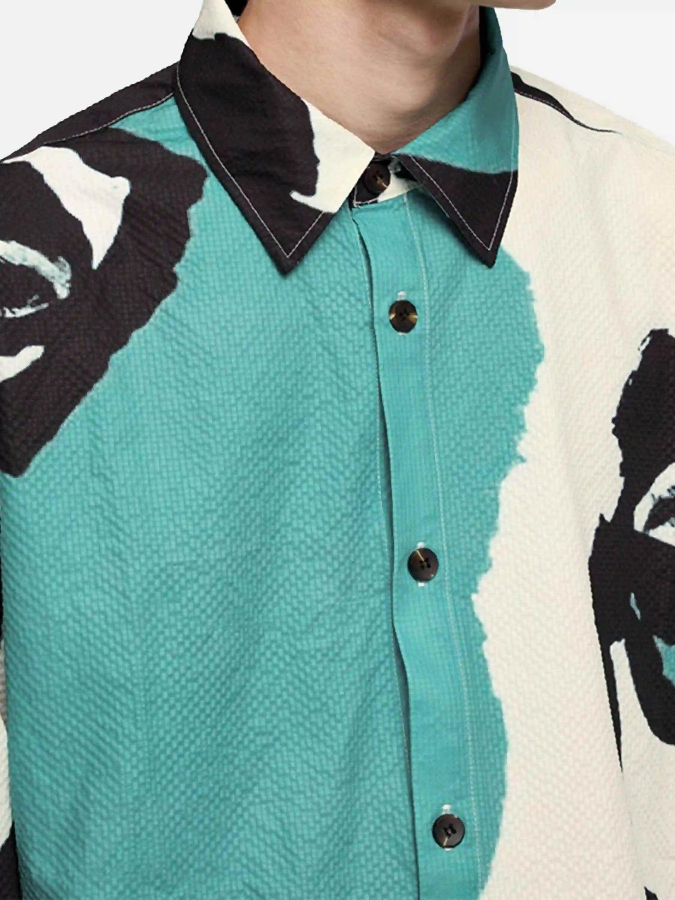 Concert Outfit American Graffiti Abstract Portrait Seersucker Shirt
