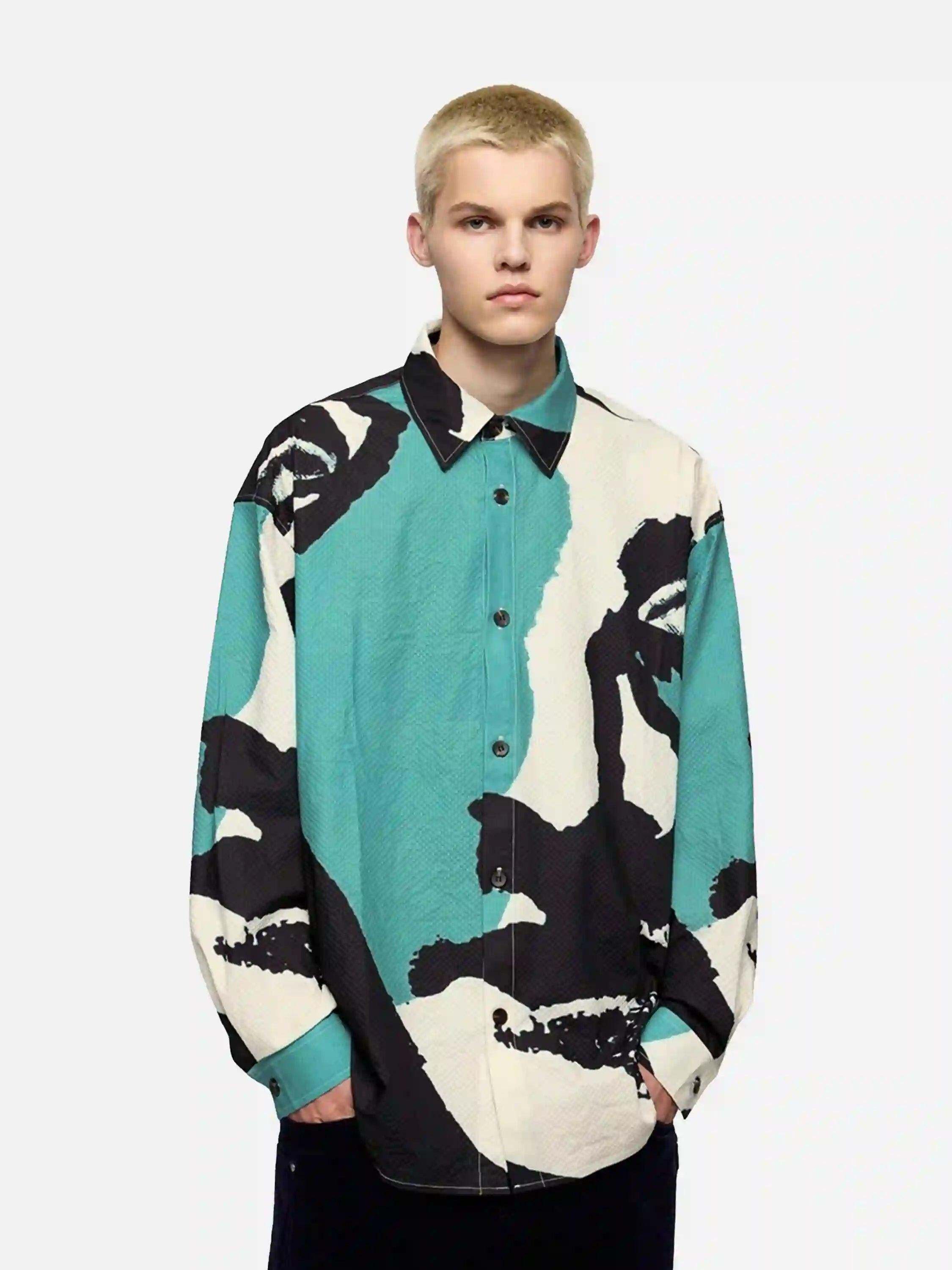 Concert Outfit American Graffiti Abstract Portrait Seersucker Shirt
