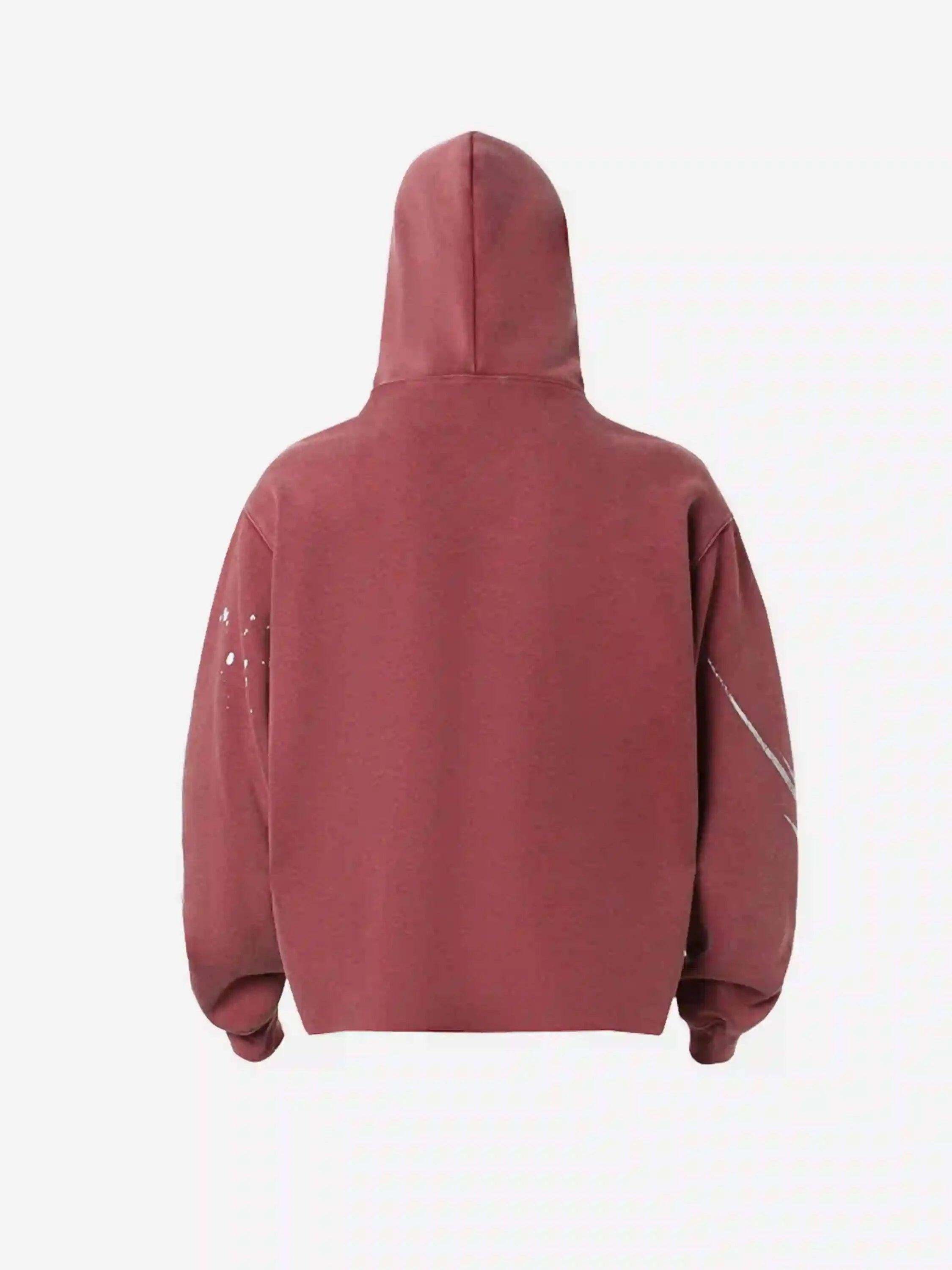 Concert Outfit American Hip-Hop Graffiti Distressed Hooded Hoodie