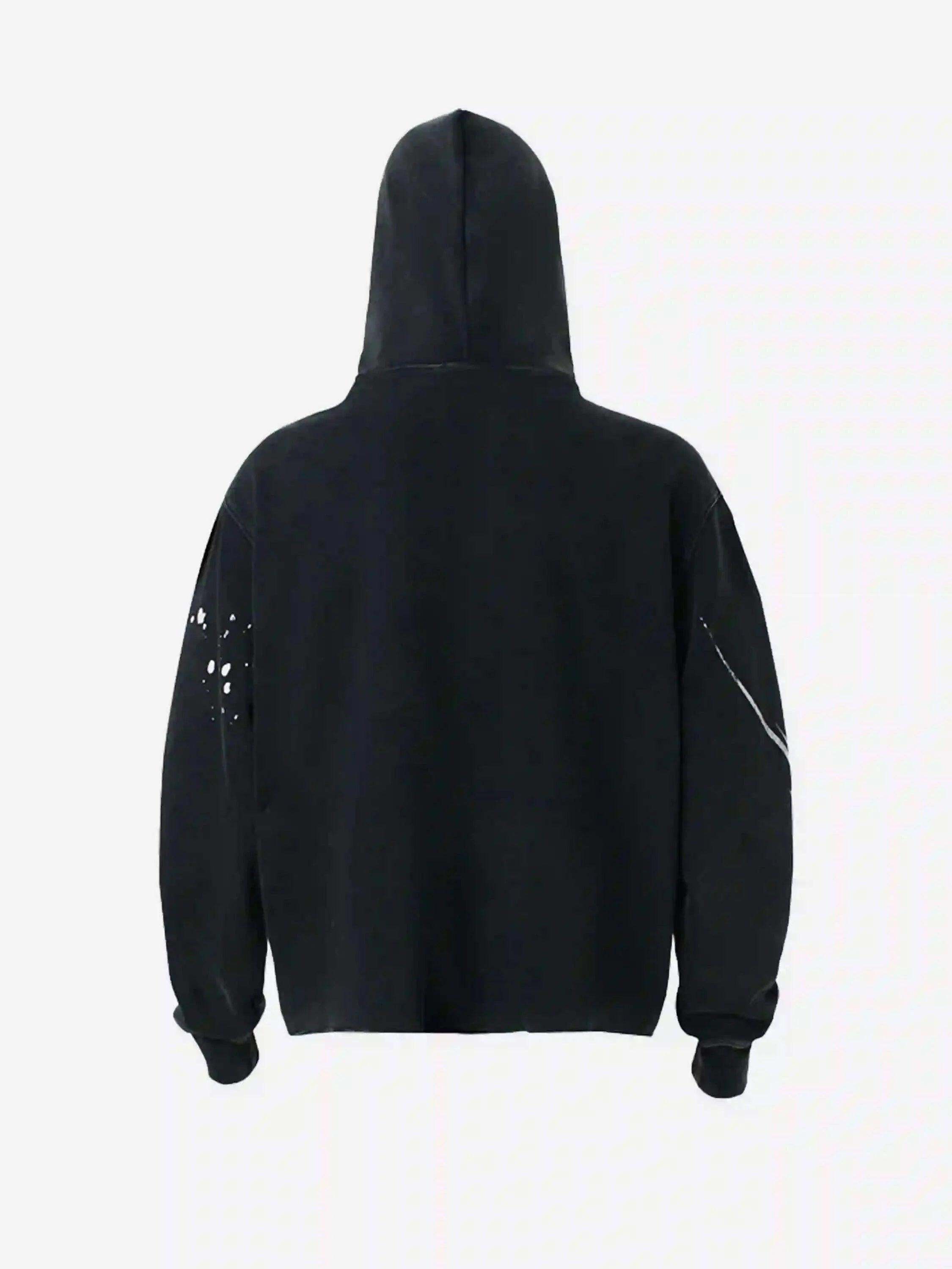 Concert Outfit American Hip-Hop Graffiti Distressed Hooded Hoodie