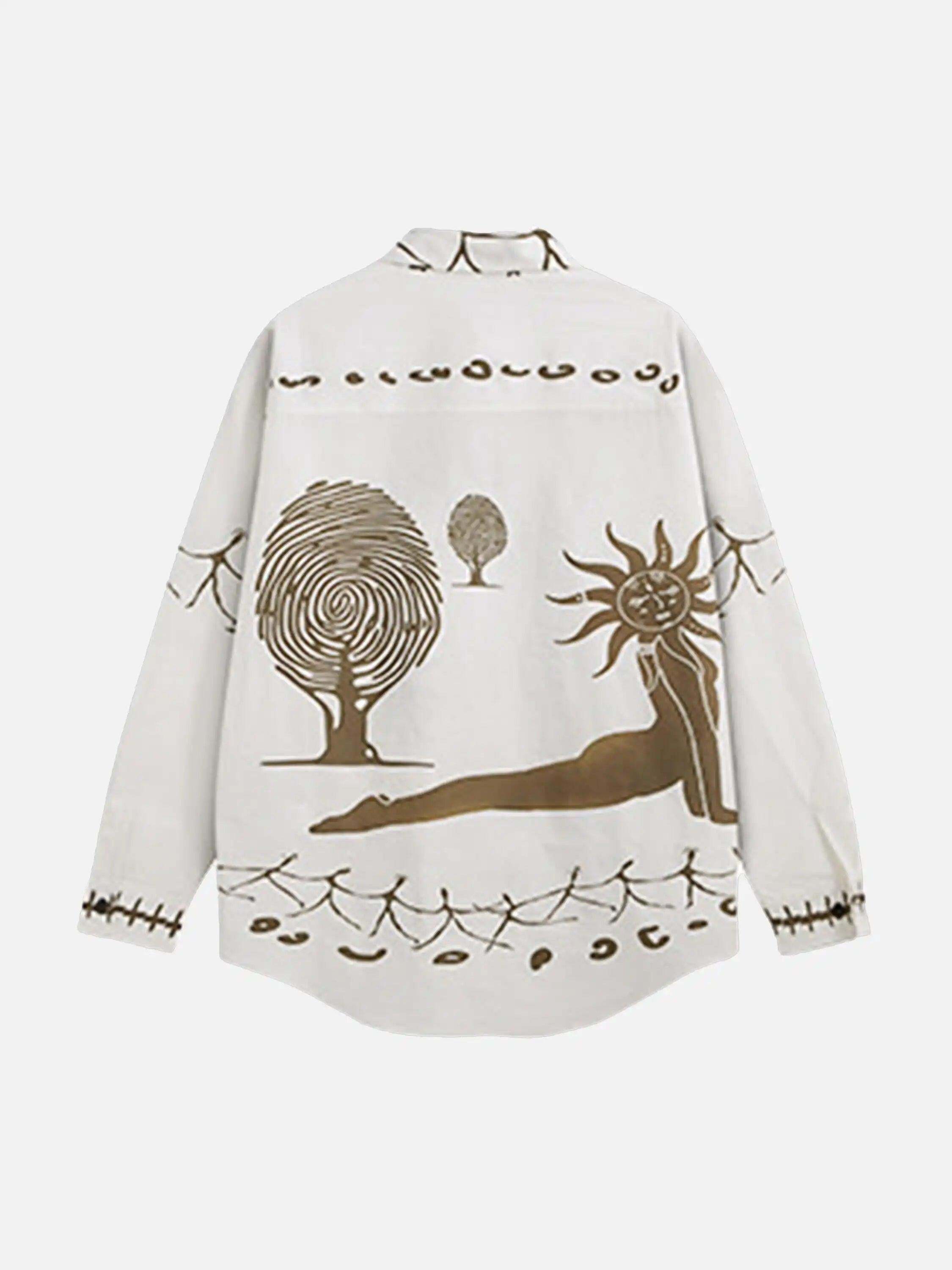 Concert Outfit American Mayan Abstract Mural Shirt