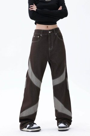 Concert Outfit American Patchwork Jeans