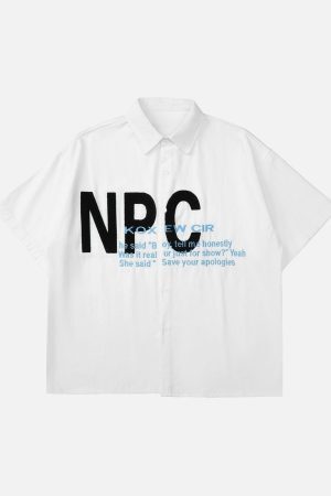 Concert Outfit American Retro Letter Embroidered Shirt