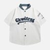 Concert Outfit American Retro Letter Patch Short-Sleeved Shirt