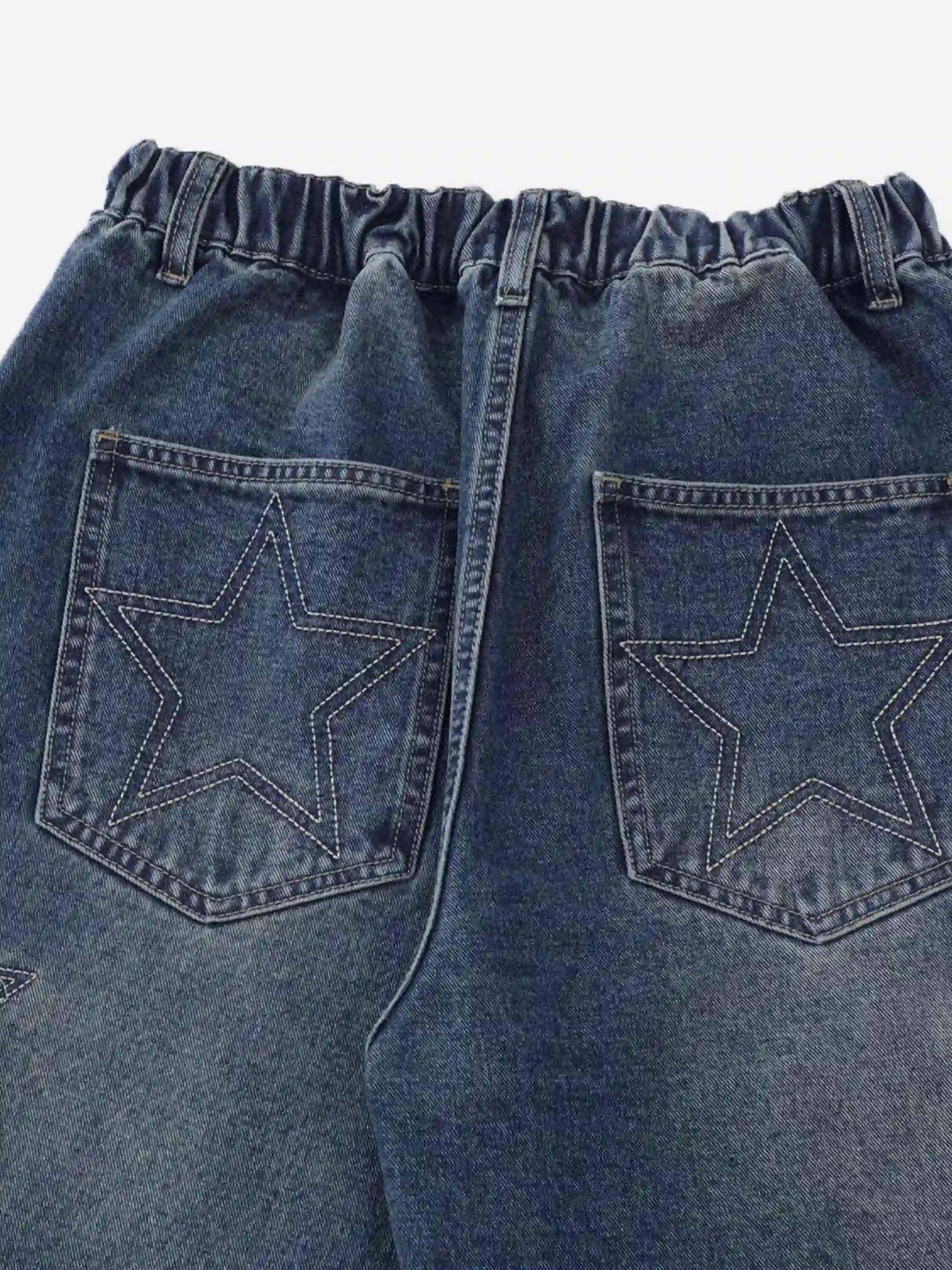 Concert Outfit American Retro Patchwork Denim Shorts