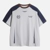 Concert Outfit American Retro Patchwork Print T-Shirt