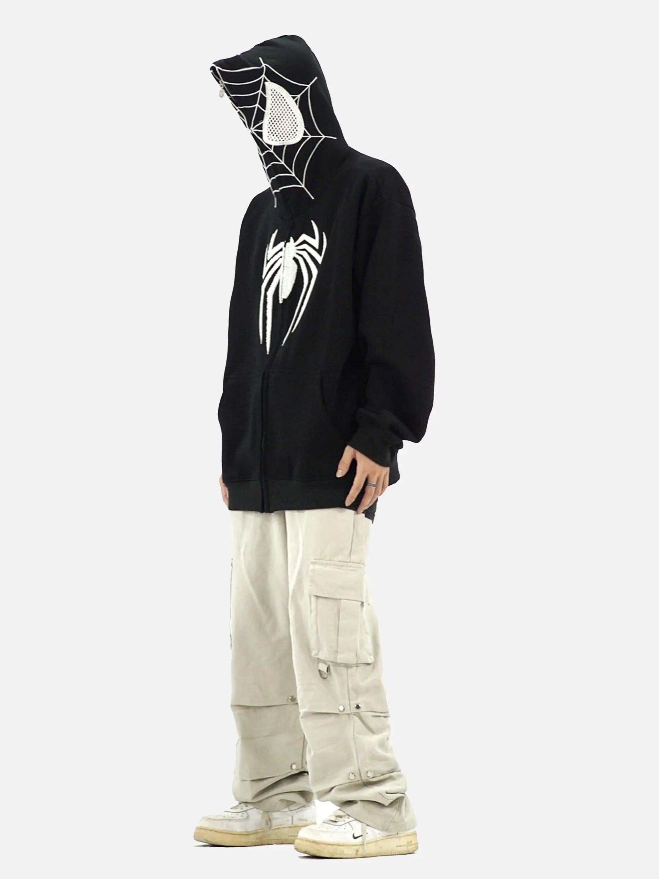 Concert Outfit American Spider Towel Embroidery Cardigan Hoodie