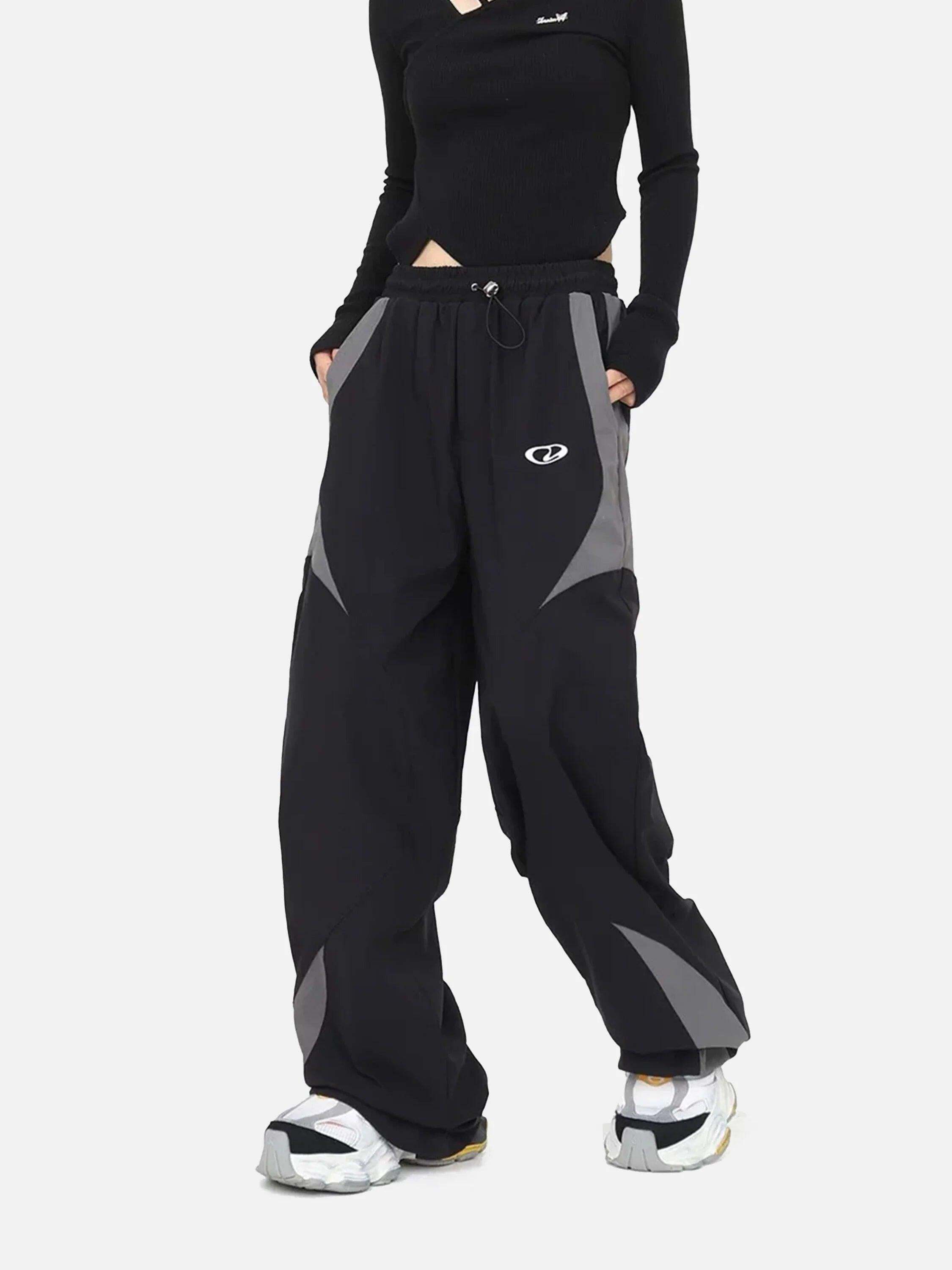 Concert Outfit American Street Fashion Splicing Design Casual Sports Pants