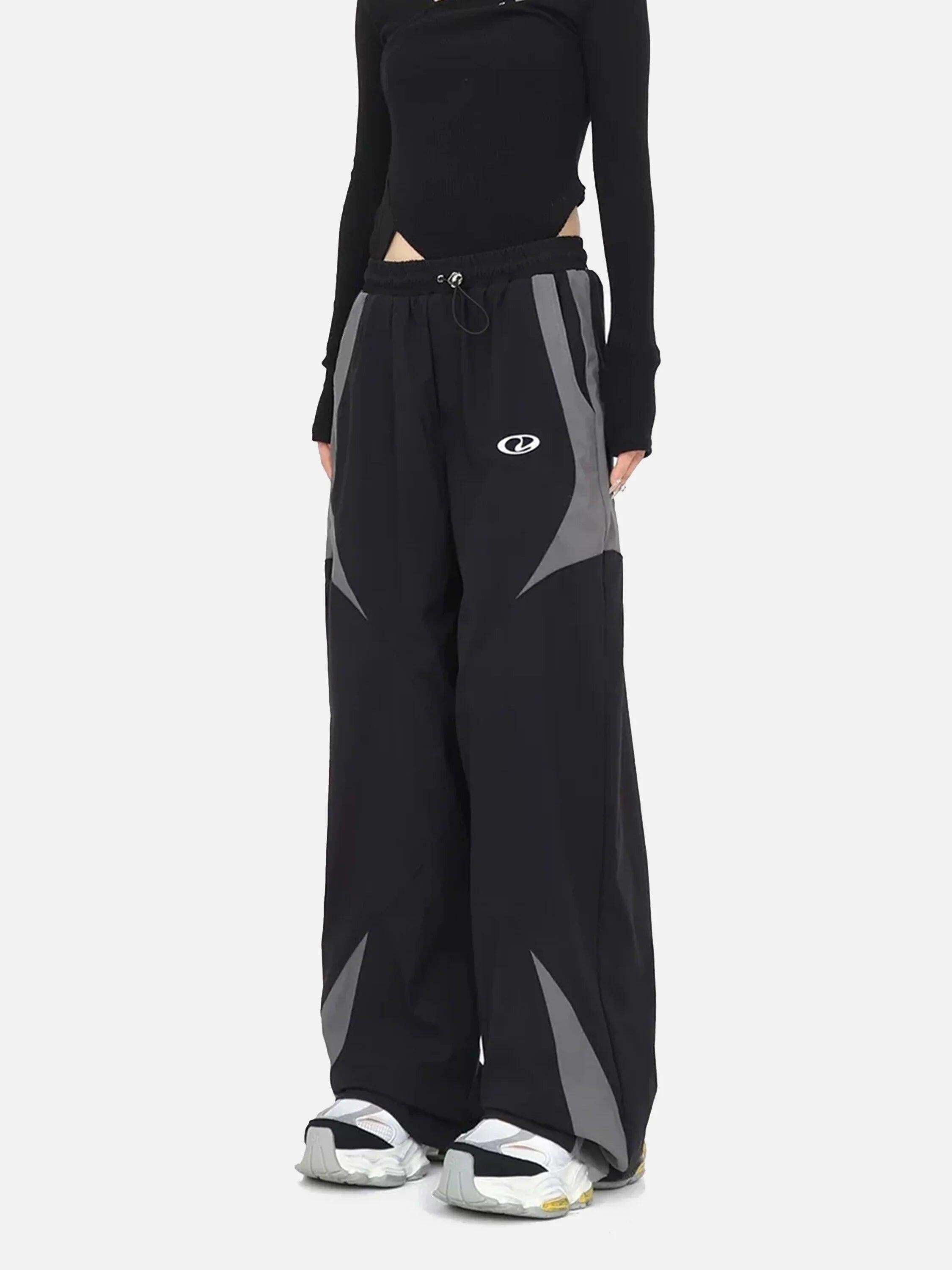 Concert Outfit American Street Fashion Splicing Design Casual Sports Pants