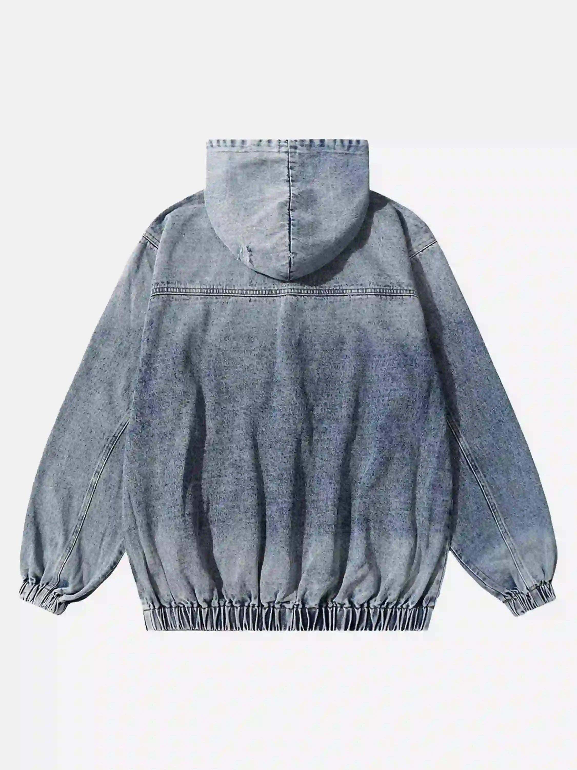 Concert Outfit American Street Gradient Denim Hoodie