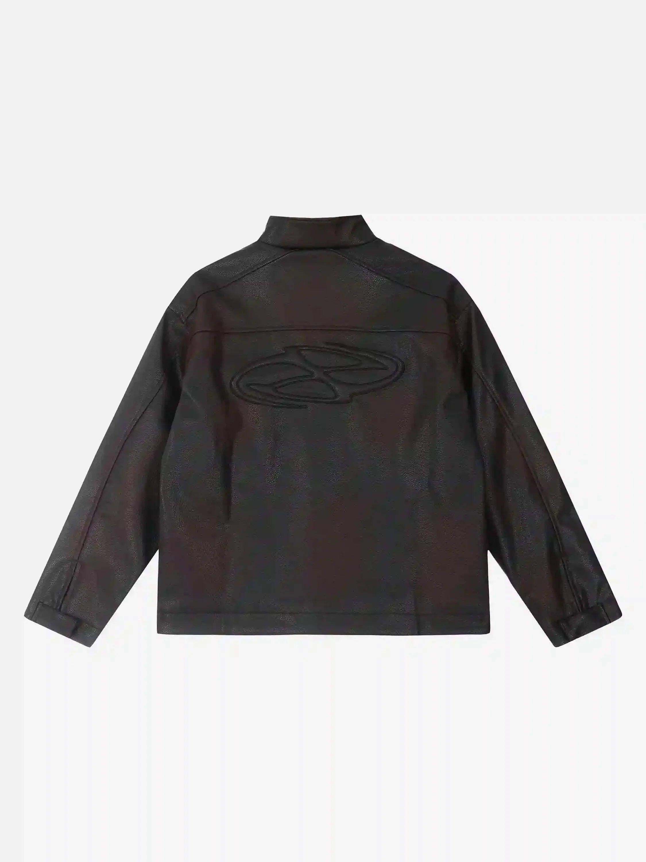 Concert Outfit American Style 3D Embroidery Spray Color Motorcycle Jacket