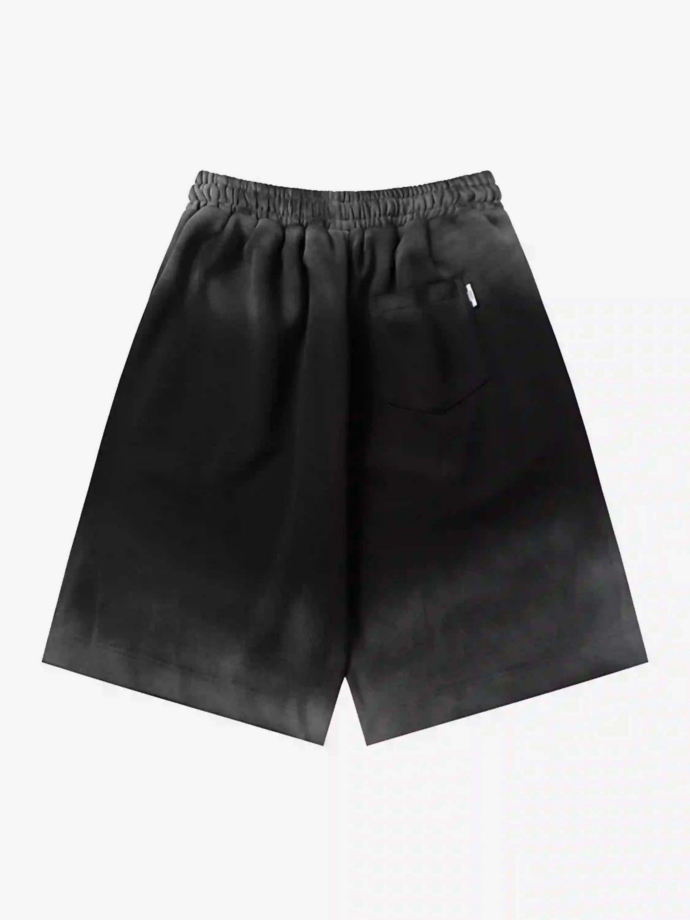 Concert Outfit American Style Distressed Gradient Print Shorts