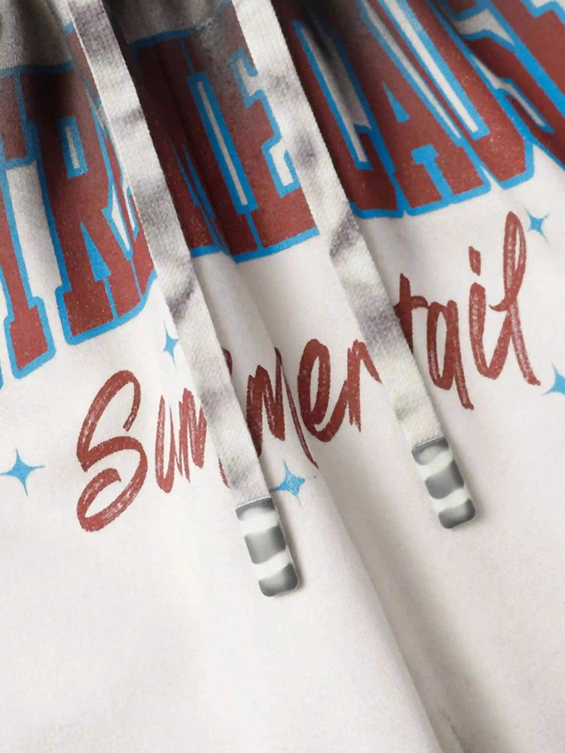 Concert Outfit American Style Distressed Gradient Print Shorts