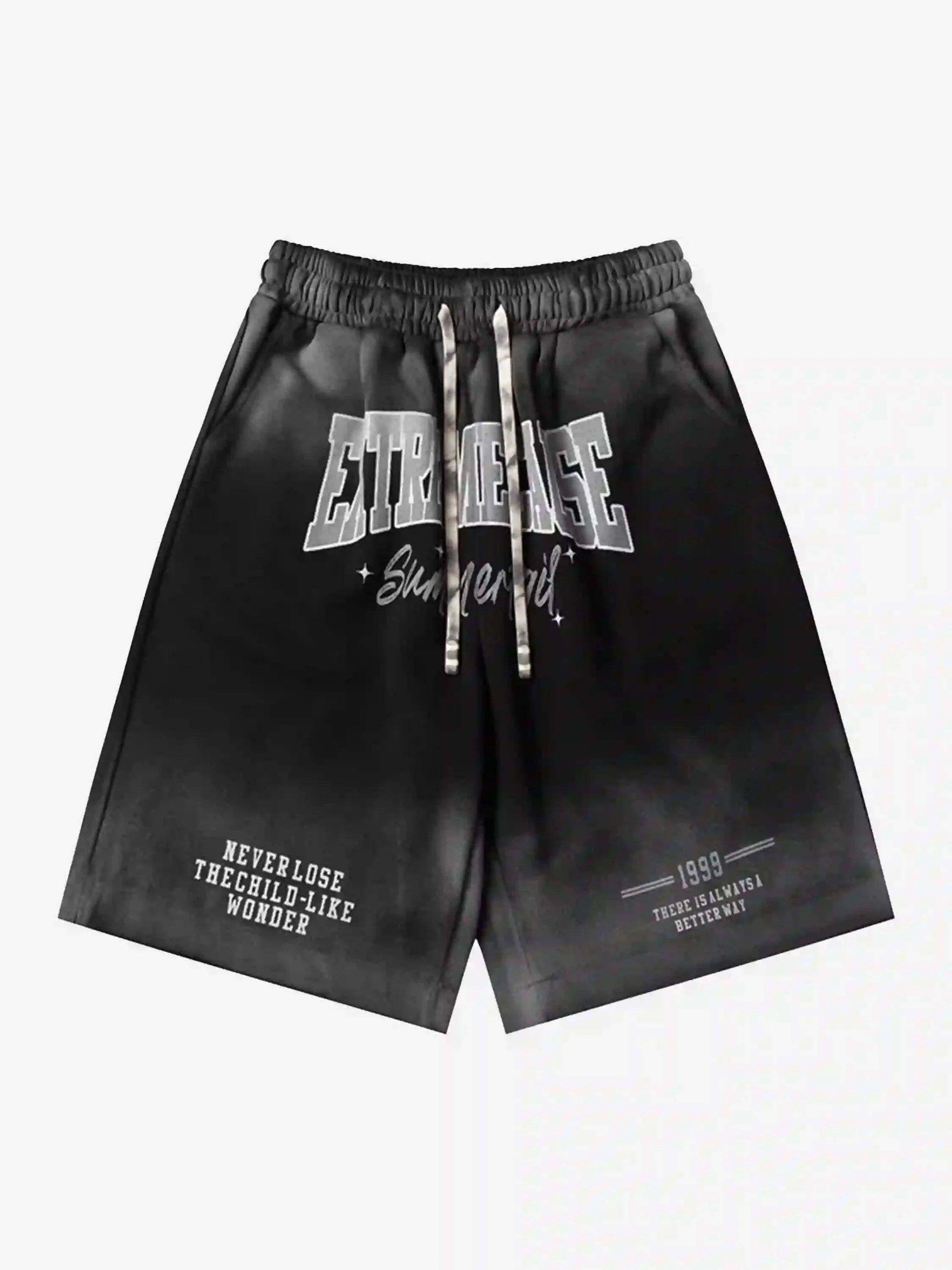 Concert Outfit American Style Distressed Gradient Print Shorts