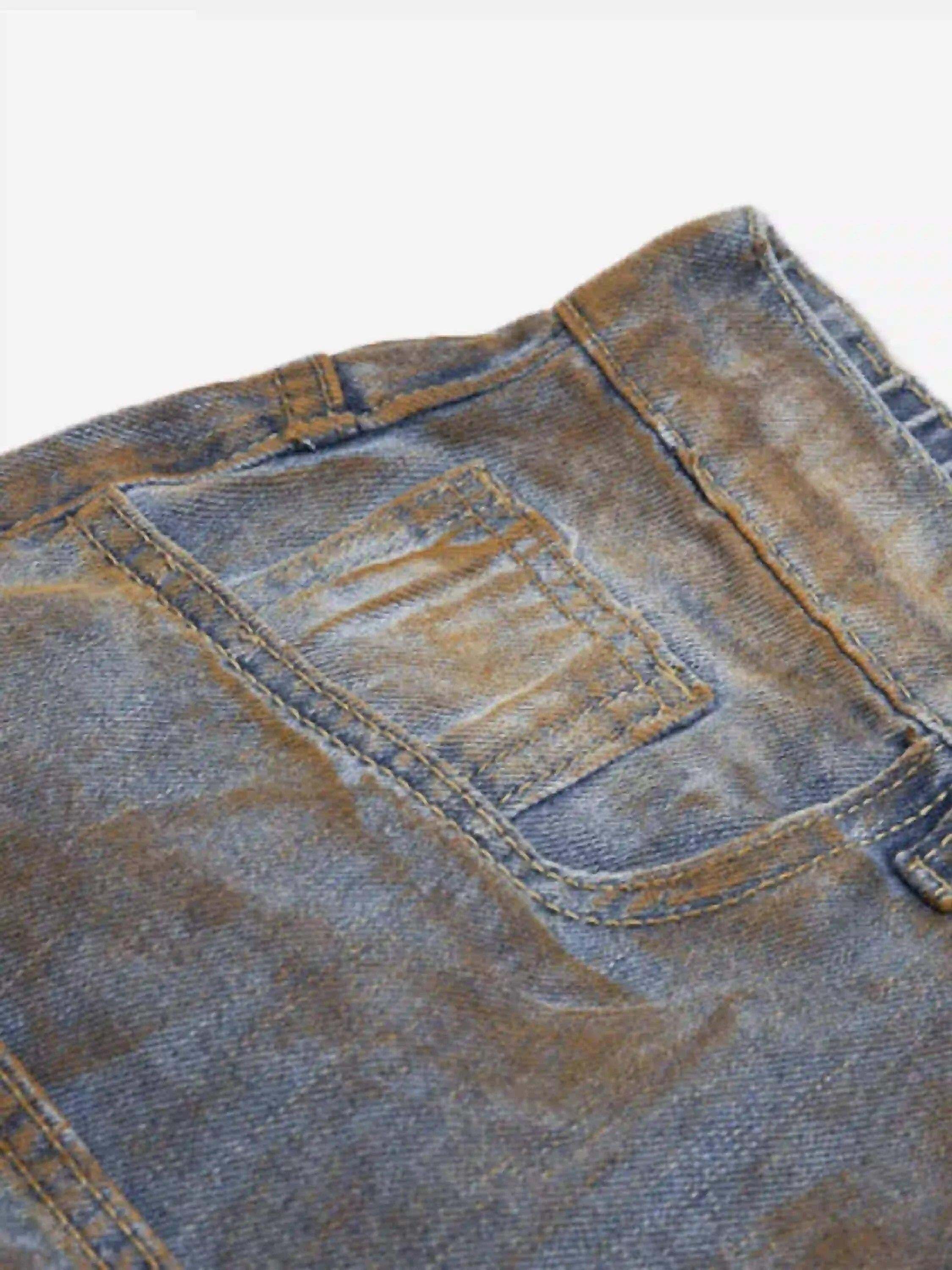 Concert Outfit American Style Wasteland Style Wide-Leg Denim Jorts