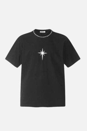 Concert Outfit Beaded Crew Neck High Street Tee