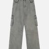 Concert Outfit Big Pocket Wrinkle Loose Jeans
