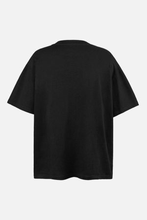 Concert Outfit Black Graphic Crew Neck T-Shirt