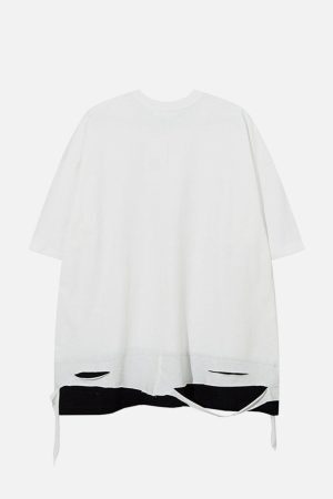 Concert Outfit Broken Hole Fake Two Pieces Tee