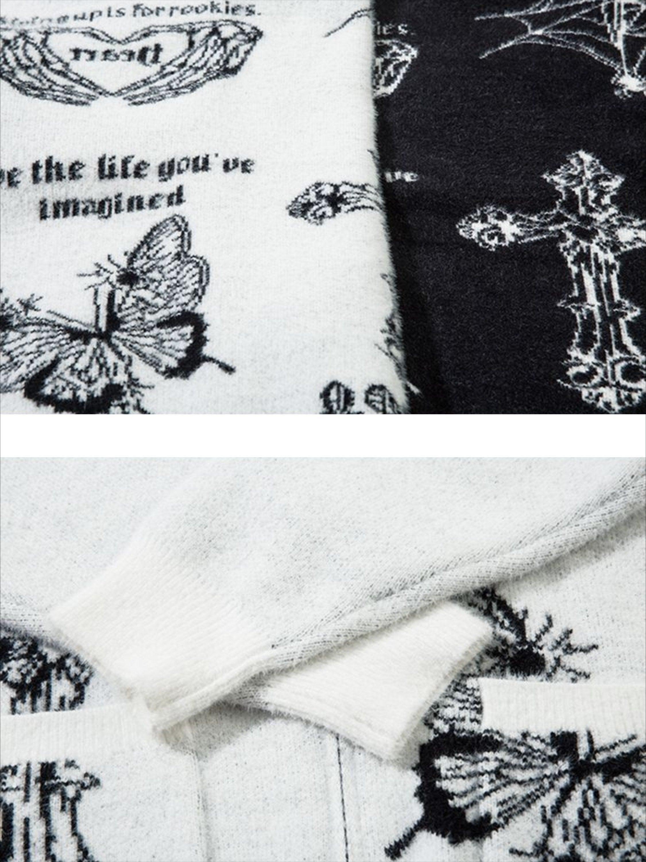 Concert Outfit Butterfly Cross Knit Cardigan