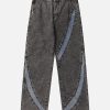 Concert Outfit Cambered Patchwork Straight-Leg Jeans