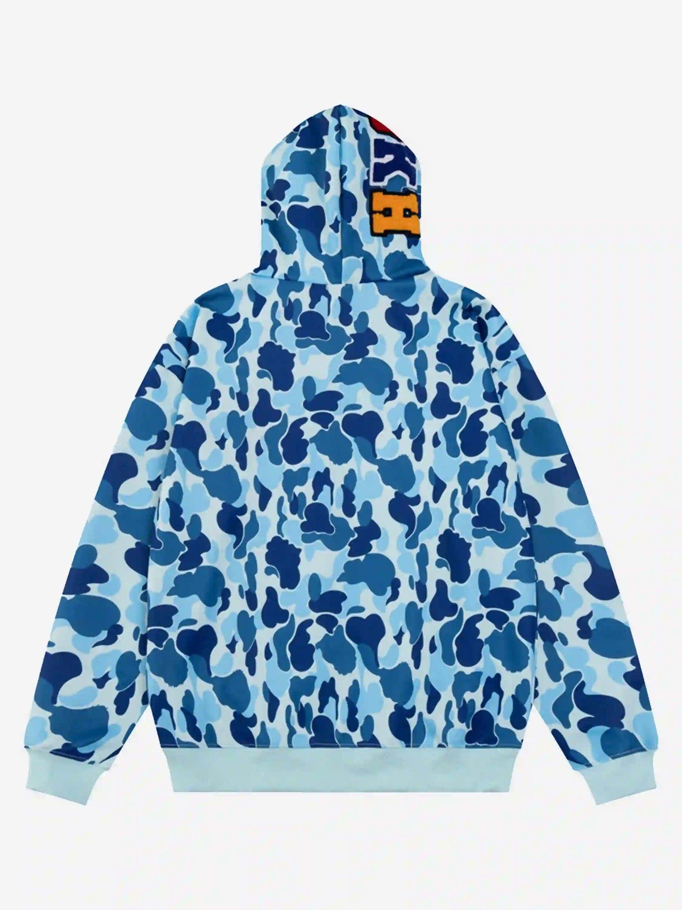 Concert Outfit Camouflage Double Cap Design Hoodie