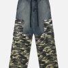 Concert Outfit Camouflage Patchwork Jeans