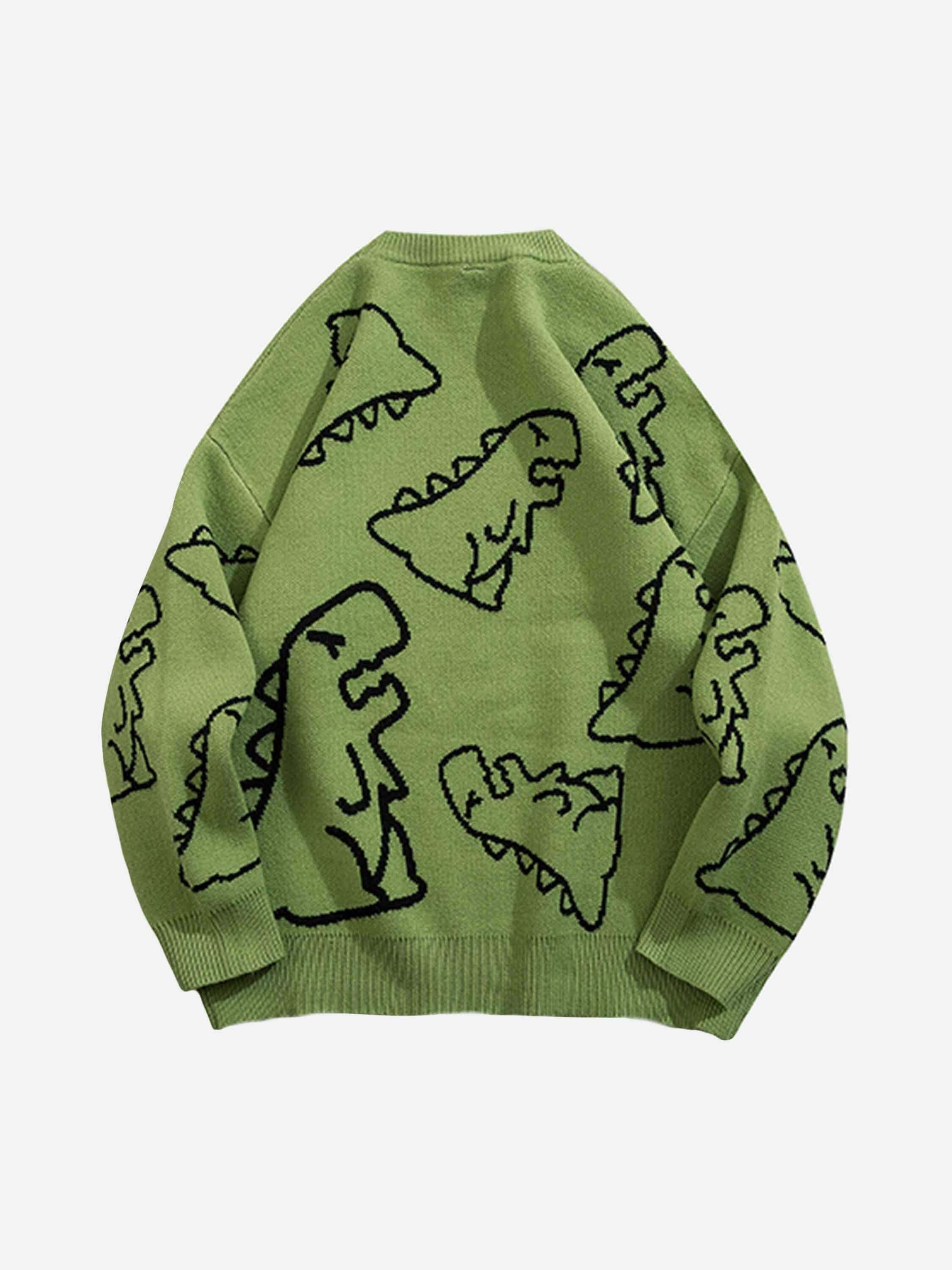 Concert Outfit Cartoon Dinosaur Printed Sweater
