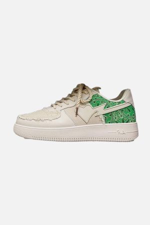 Concert Outfit Cashew Flower Patchwork Canvas Shoes