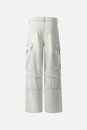 Concert Outfit Chain Design Big Pockets Cargo Jeans