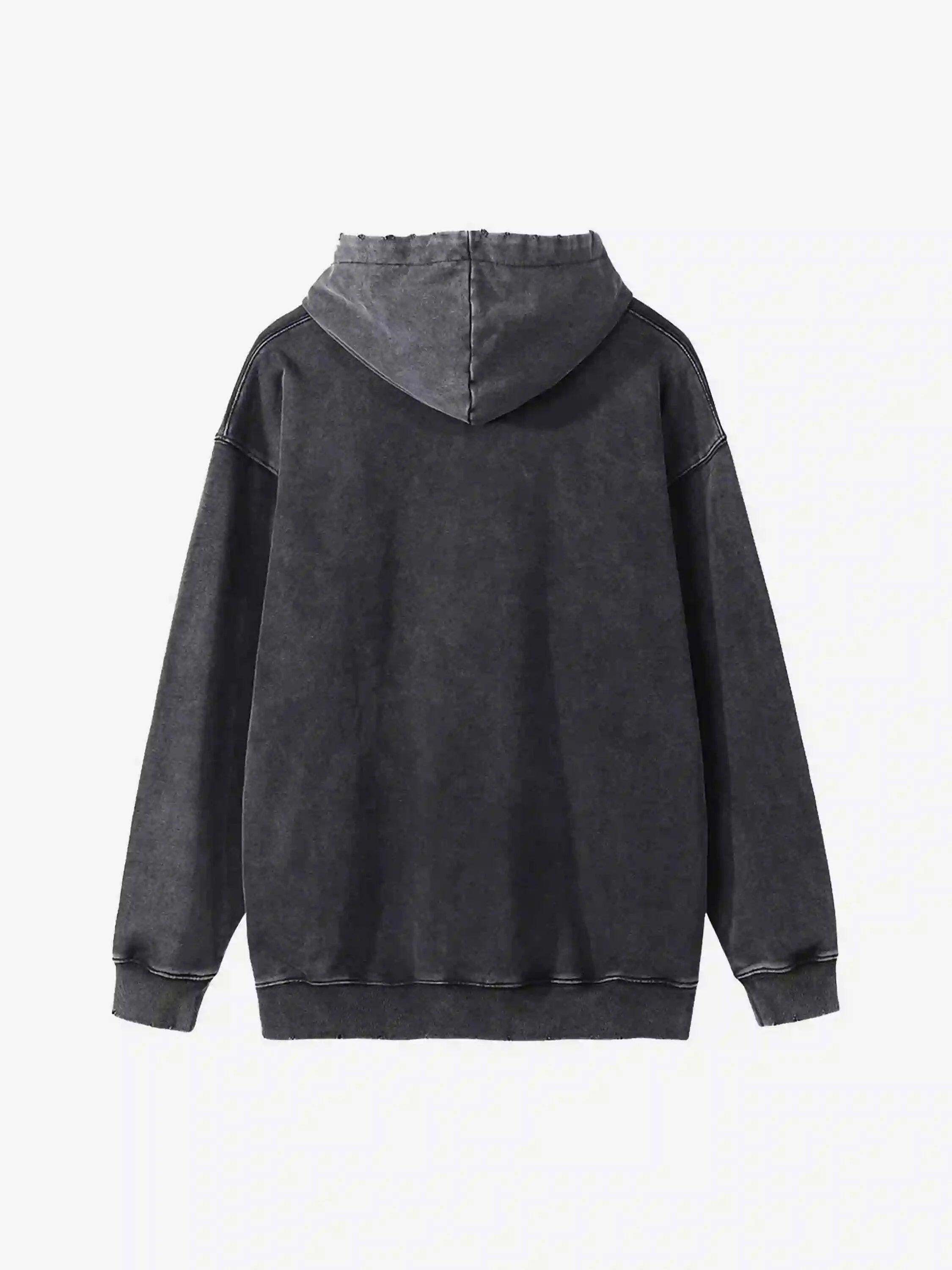 Concert Outfit Character Portrait Old Hip-Hop Loose Worn Hoodie